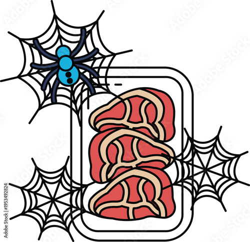 Spiders weave webs around a mysterious, curved object