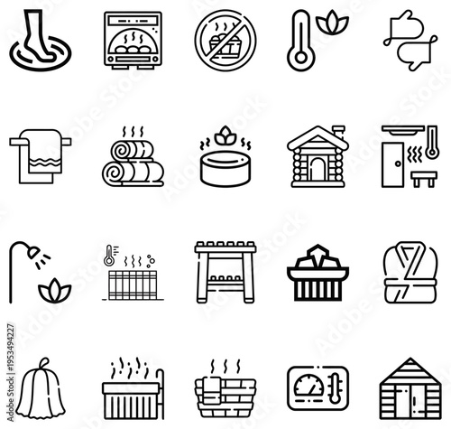 Sauna and Spa Set Featuring Foot Bath Hot Stones Towels Robe and Thermometer