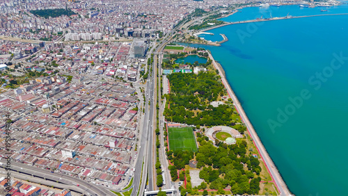 Wallpaper Mural Samsun, Turkey. Panorama of the city and coast from a drone on a summer day, Aerial View Torontodigital.ca