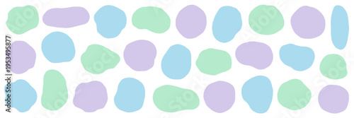 ゆるいフレームのベクターイラストセット。枠、流体シェイプ、曲線