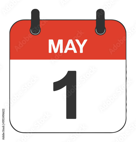 May Calendar Page Showing 1st Day