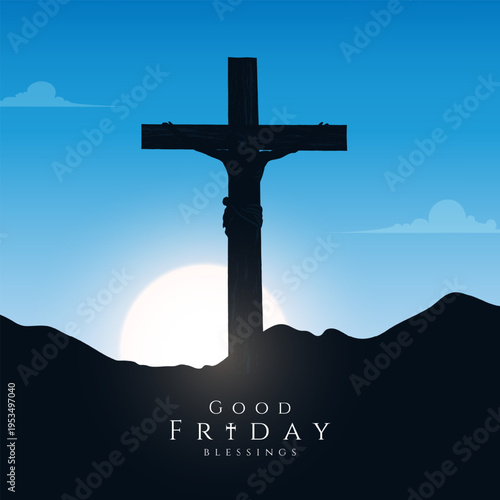 Good friday cultural background for spiritual belief and faith vector. Good Friday post and creatives. Happy Good Friday and Holy Week Flyer Design.