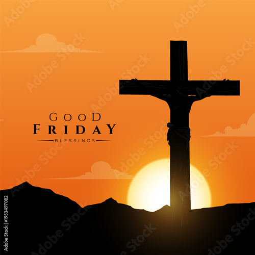Good friday cultural background for spiritual belief and faith vector. Good Friday post and creatives. Happy Good Friday and Holy Week Flyer Design.