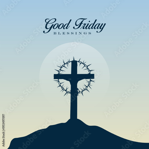 Good friday cultural background for spiritual belief and faith vector. Good Friday post and creatives. Happy Good Friday and Holy Week Flyer Design.