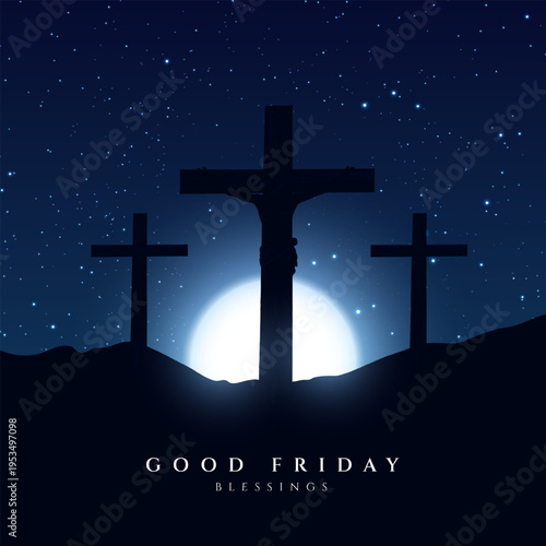 Good friday cultural background for spiritual belief and faith vector. Good Friday post and creatives. Happy Good Friday and Holy Week Flyer Design.