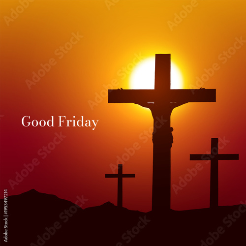 Good friday cultural background for spiritual belief and faith vector. Good Friday post and creatives. Happy Good Friday and Holy Week Flyer Design.