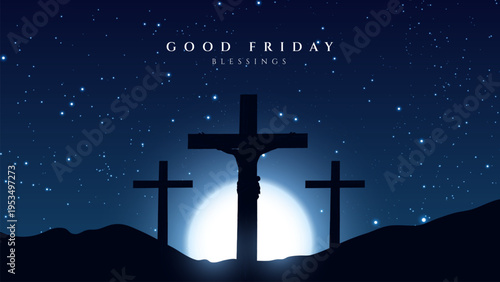 Good friday cultural background for spiritual belief and faith vector. Good Friday post and creatives. Happy Good Friday and Holy Week Flyer Design.
