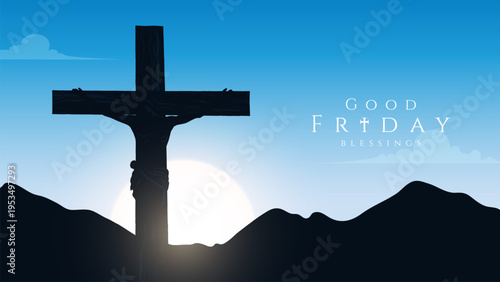 Good friday cultural background for spiritual belief and faith vector. Good Friday post and creatives. Happy Good Friday and Holy Week Flyer Design.
