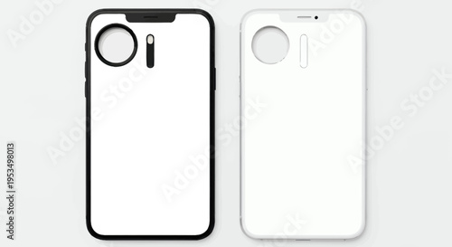 Two smartphone cases shown, one white and one black, showcasing protective slim designs.