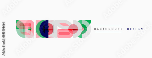 Abstract geometric shapes overlap, creating dynamic visual effect. Modern design elements suggest innovation, style.