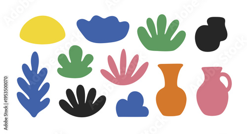 Abstract Organic Shapes and Vases Collection.