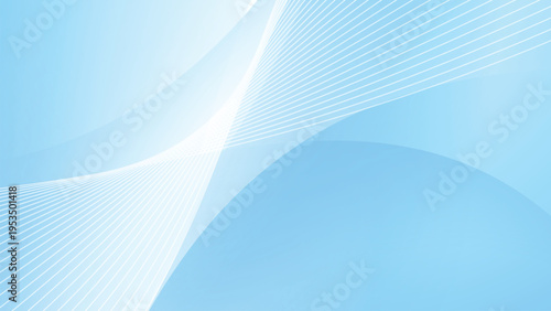 Abstract elegant light blue smooth curves background with soft flowing waves, and fluid modern motion.