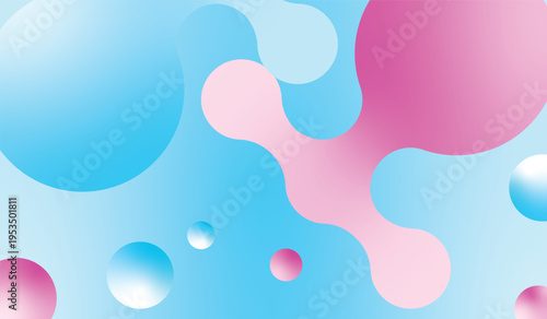 Template with mosaic circles. Abstract bauhaus geometric pattern backgrounds with metaball fusion. Layout for flyer, poster or cover.