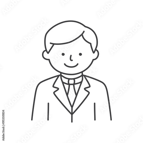 Outline man icon isolated flat style design.