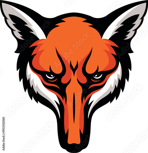 Modern angry red fox mascot logo vector