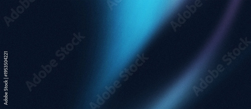Abstract Dark Blue Grainy Gradient Background with Neon Cyan and Purple Light Leaks