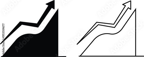 Increasing Bar Graph with Arrow Icon Representing Revenue Growth.