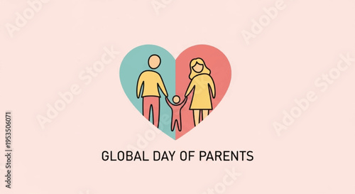 Elderly couple holding hands in heart symbol for global day of parents love and care concept