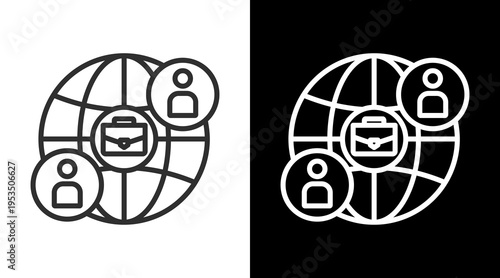 Networking White Icon Set Vector 