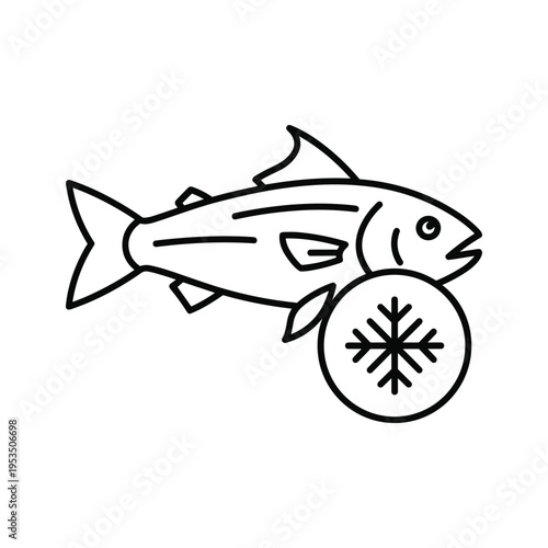 Frozen Fish Icon - Seafood Preservation and Storage