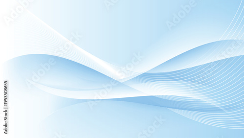 Abstract elegant light blue smooth curves background with soft flowing waves, and fluid modern motion.