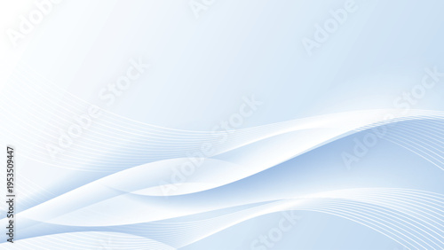 Abstract elegant light blue smooth curves background with soft flowing waves, and fluid modern motion.