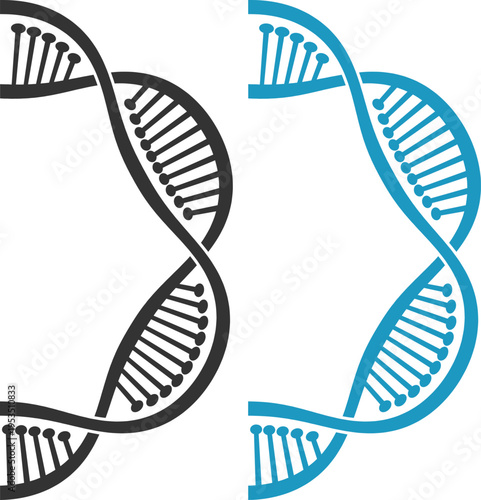 DNA helix icon set collection, genetics and molecular biology symbols, genome structure vector icons, biotechnology research, science laboratory, medical and scientific illustration pack.