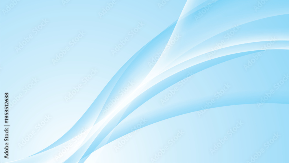 Obraz premium Light blue abstract background with smooth wave shapes and elegant flowing motion.