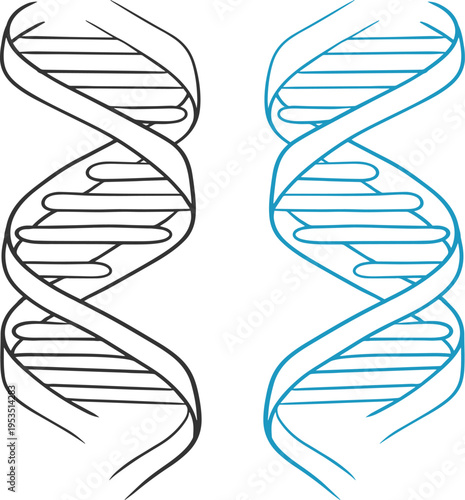 DNA helix icon set collection, genetics and molecular biology symbols, genome structure vector icons, biotechnology research, science laboratory, medical and scientific illustration pack.