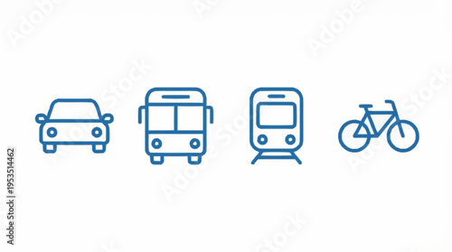 Transportation modes icons set.
