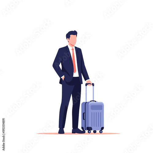 Businessman with Suitcase, Ready for Business Travel