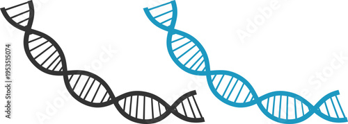 DNA helix icon set collection, genetics and molecular biology symbols, genome structure vector icons, biotechnology research, science laboratory, medical and scientific illustration pack.