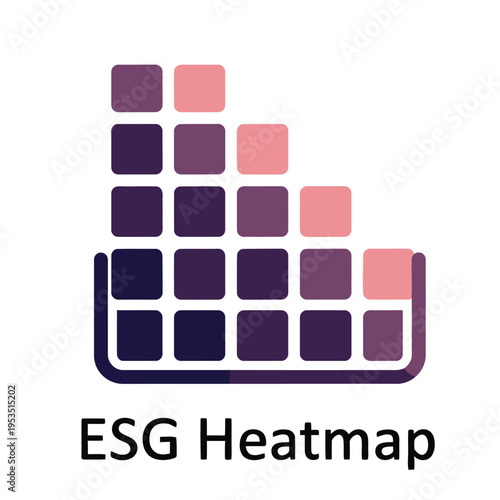 Abstract graphic illustrating a data analysis heatmap, visualizing sustainability performance and ethical investment metrics through a gradient display