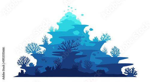 Vibrant underwater coral reef ecosystem with diverse marine life.