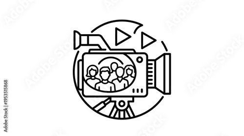 Video Camera Recording People Outline