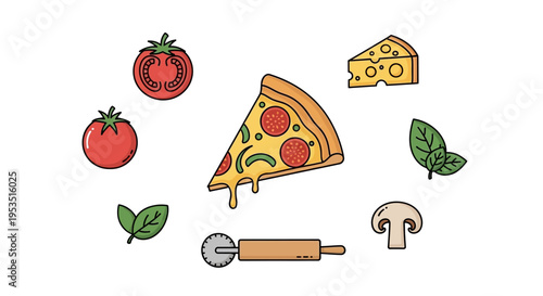 Slice of cheese pizza with toppings.