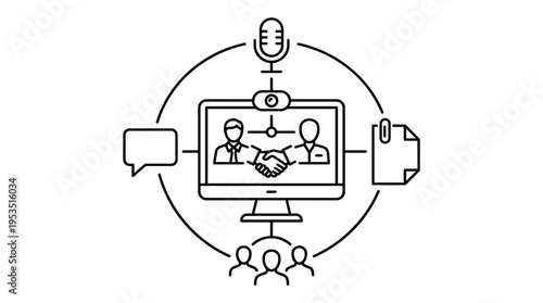 Online Meeting and Business Collaboration Concept