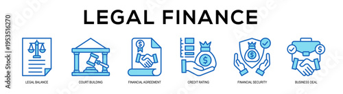 blue - Legal Finance web banner vector illustration concept