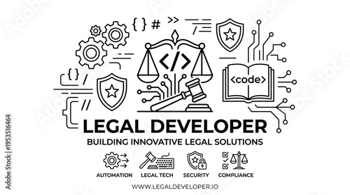 Legal Developer Logo with Digital Law Theme