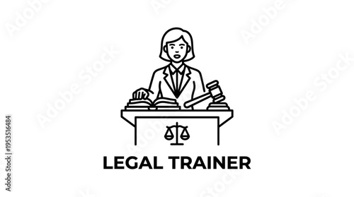 Legal Trainer with Gavel and Books