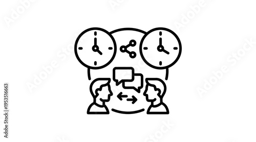 Conceptual Icon Depicting Communication and Time Management
