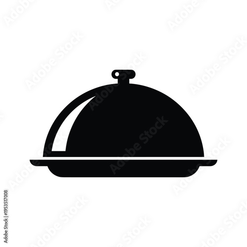 Food Serving Cloche Icon - Restaurant Meal Platter Symbol