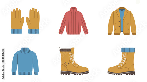 Set of women's clothes vector illustration with casual and business fashion styles