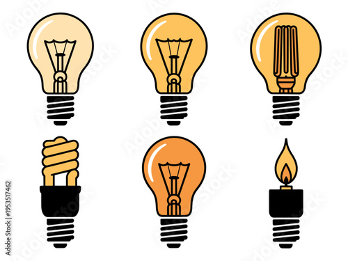 Light bulb icon illustration representing idea energy and innovation