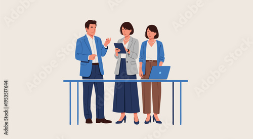 Professional business meeting illustration vector for your corporate and office presentations with no copyrights