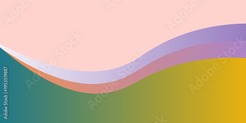 Abstract Pastel Wavy Gradient Background With Layered Color Waves And Smooth Curves