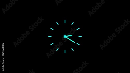 Analog wall clock spinning animation through the hours. analog clock timer circle animated.4k animation clock video.