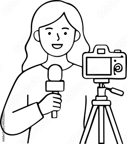 reporter broadcasting microphone camera
