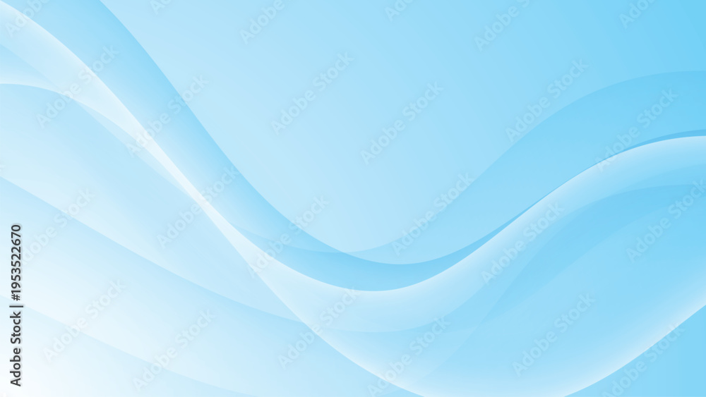 Fototapeta premium Light blue abstract background with smooth wave shapes and elegant flowing motion.
