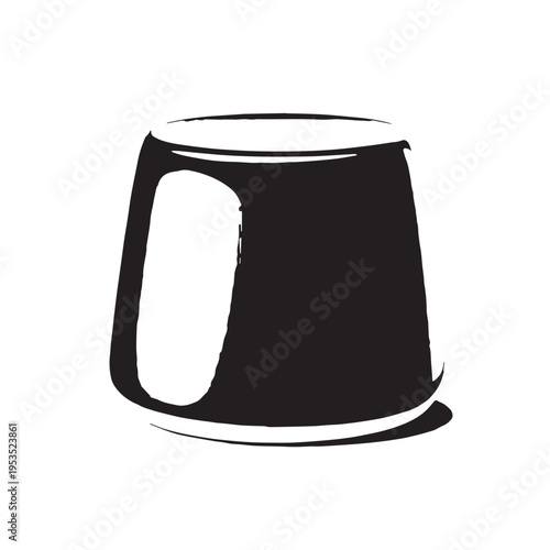 Black Panna Cotta Silhouette Vector, High Quality Illustration on White Background